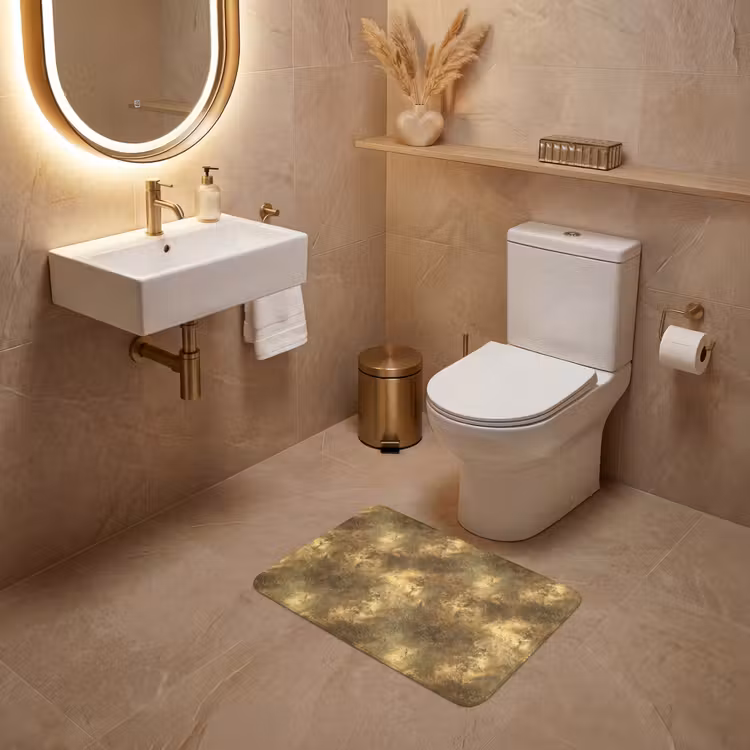 WC Vorleger - Antik - Metallic-Look - Gold — 4