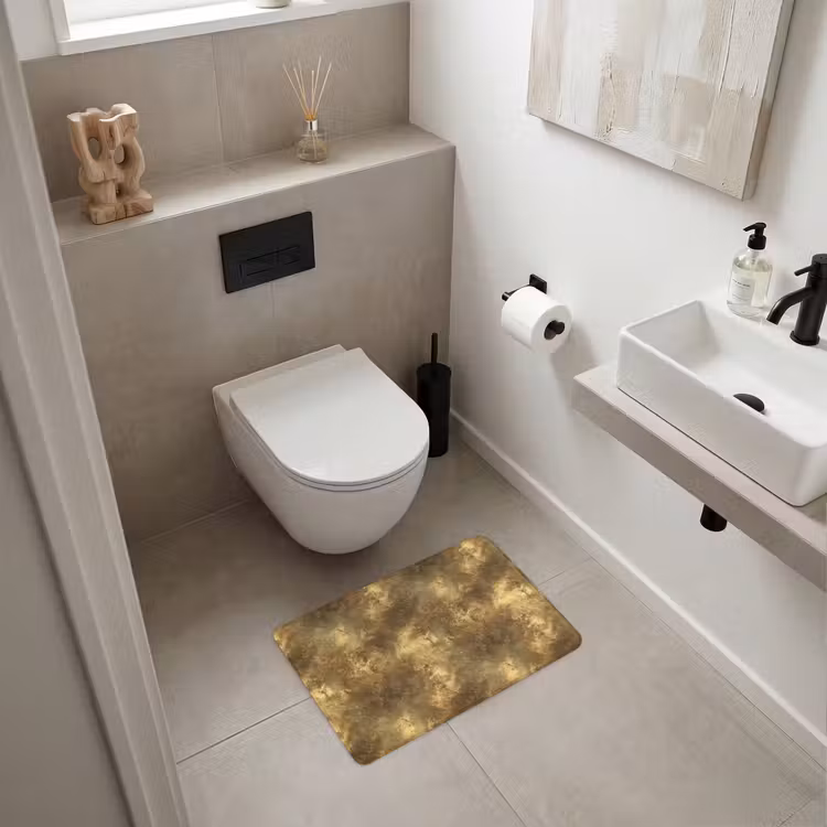 WC Vorleger - Antik - Metallic-Look - Gold — 6