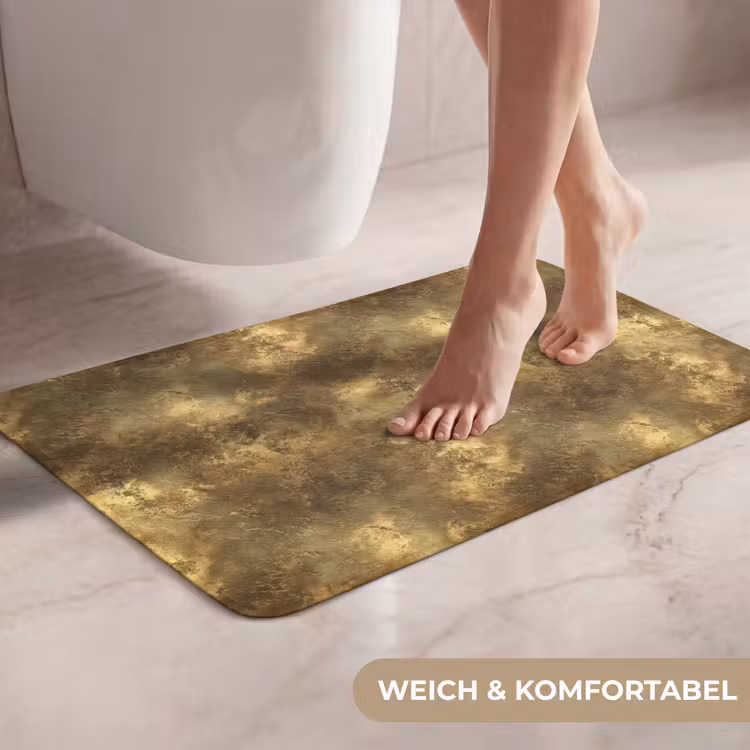 WC Vorleger - Antik - Metallic-Look - Gold — 7