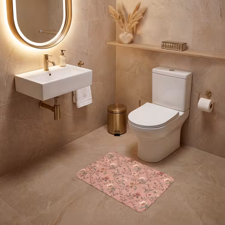 WC Vorleger - Botanisch - Blumen - Rosa — 4