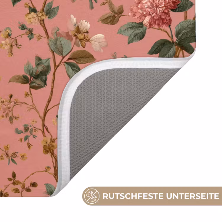 WC Vorleger - Klassisch - Botanisch - Rosa — 3
