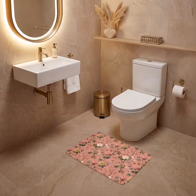 WC Vorleger - Klassisch - Botanisch - Rosa — 4