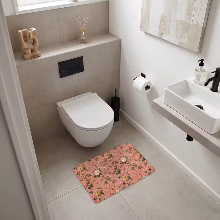 WC Vorleger - Klassisch - Botanisch - Rosa — 6