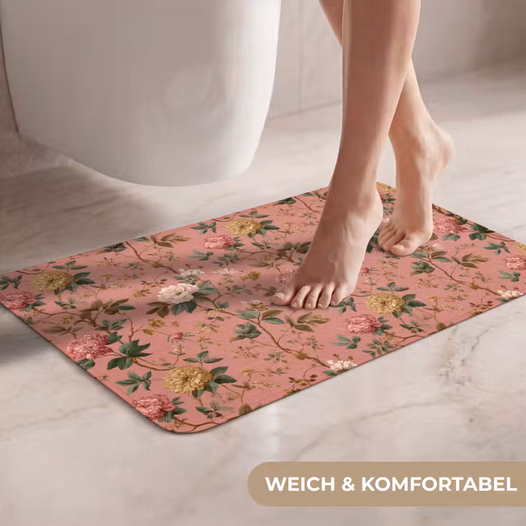 WC Vorleger - Klassisch - Botanisch - Rosa — 7