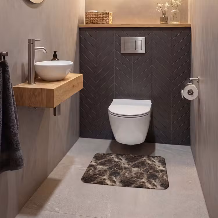 WC Vorleger - Braun - Gold - Marmor — 2