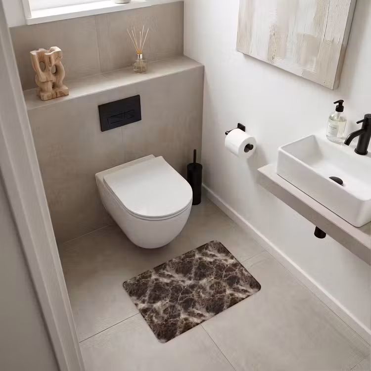 WC Vorleger - Braun - Gold - Marmor — 6