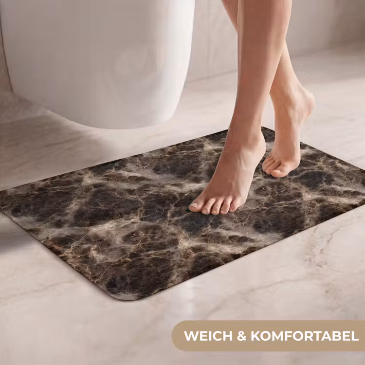 WC Vorleger - Braun - Gold - Marmor — 7