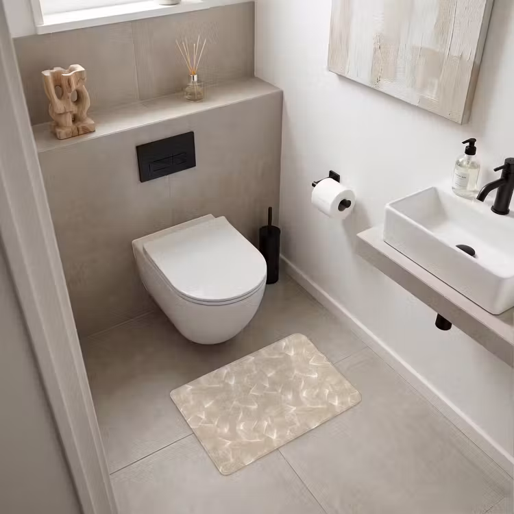 WC Vorleger - Organisch - Textur - Beige — 6