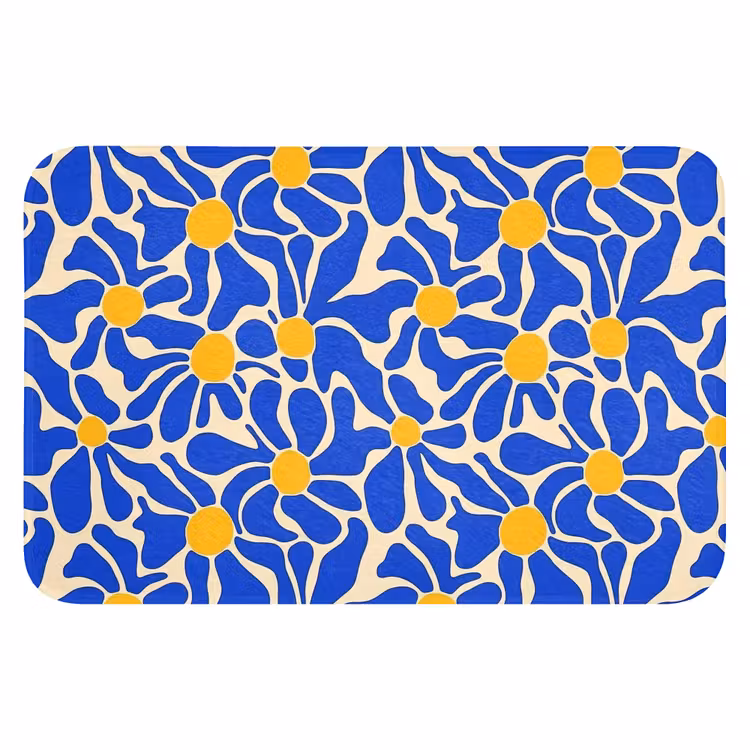WC Vorleger - Abstrakt - Blume - Blau — 1