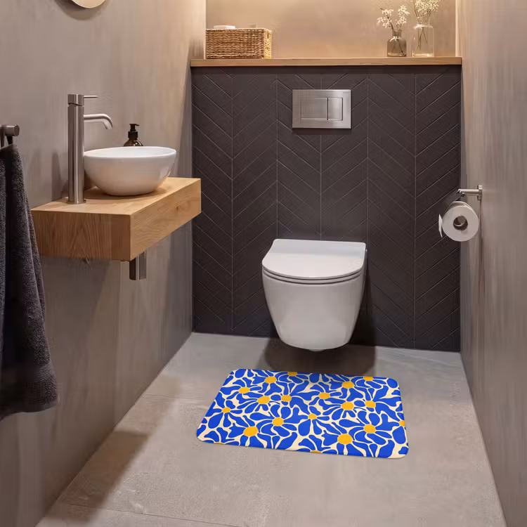 WC Vorleger - Abstrakt - Blume - Blau — 2