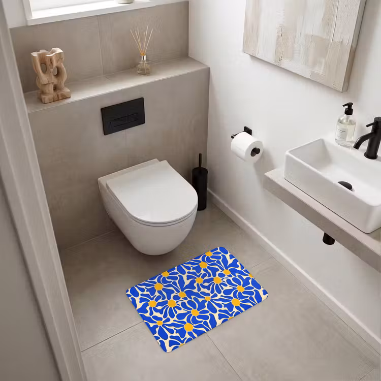 WC Vorleger - Abstrakt - Blume - Blau — 6