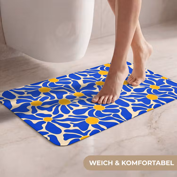 WC Vorleger - Abstrakt - Blume - Blau — 7