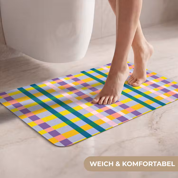 WC Vorleger - Kariert - Muster - Farbenfroh — 7