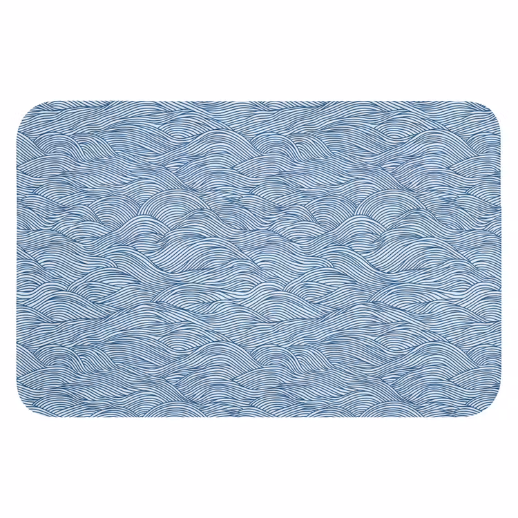 WC Vorleger - Wellen - Rhythmisch - Blau — 1