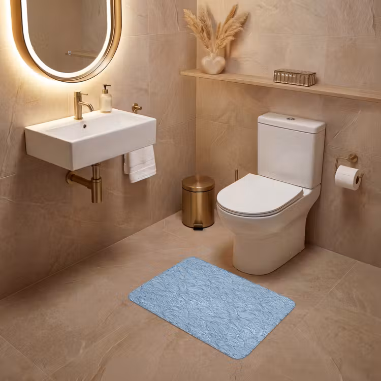 WC Vorleger - Wellen - Rhythmisch - Blau — 4