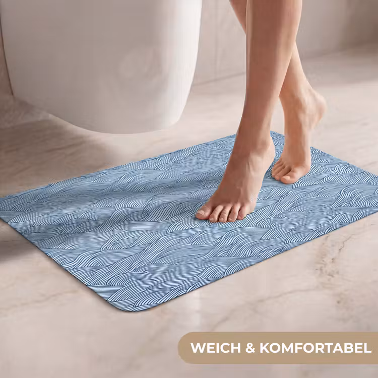 WC Vorleger - Wellen - Rhythmisch - Blau — 7