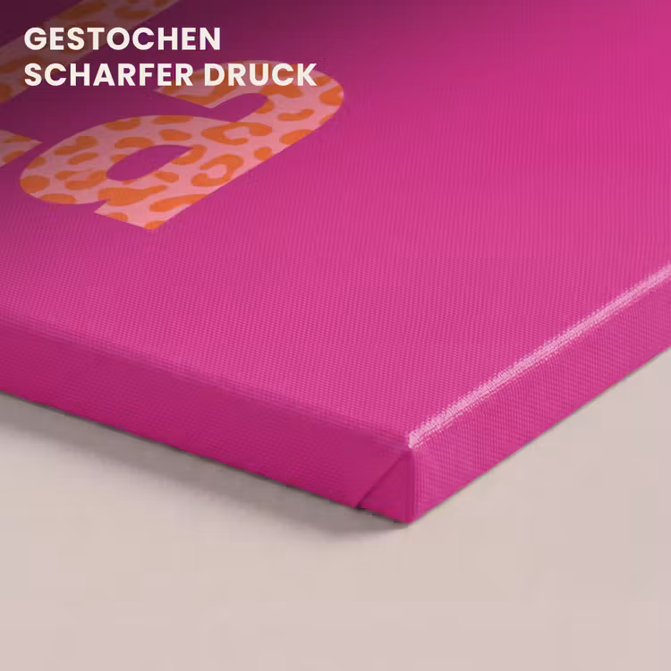 Leinwandbild - Oh la la - Leopardenmuster - Rosa — 4