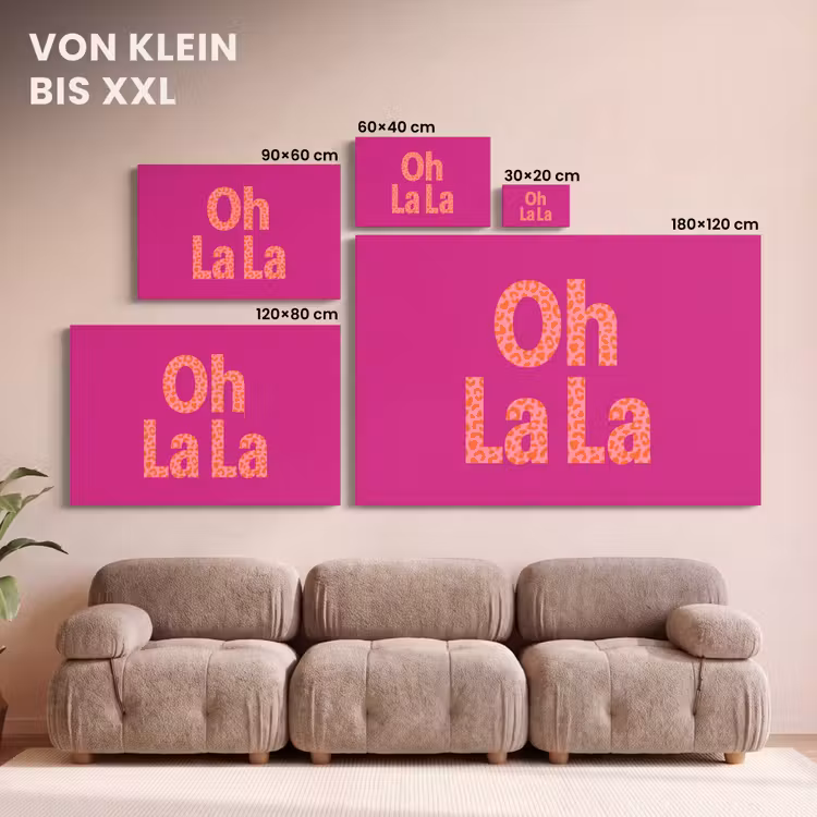 Leinwandbild - Oh la la - Leopardenmuster - Rosa — 6