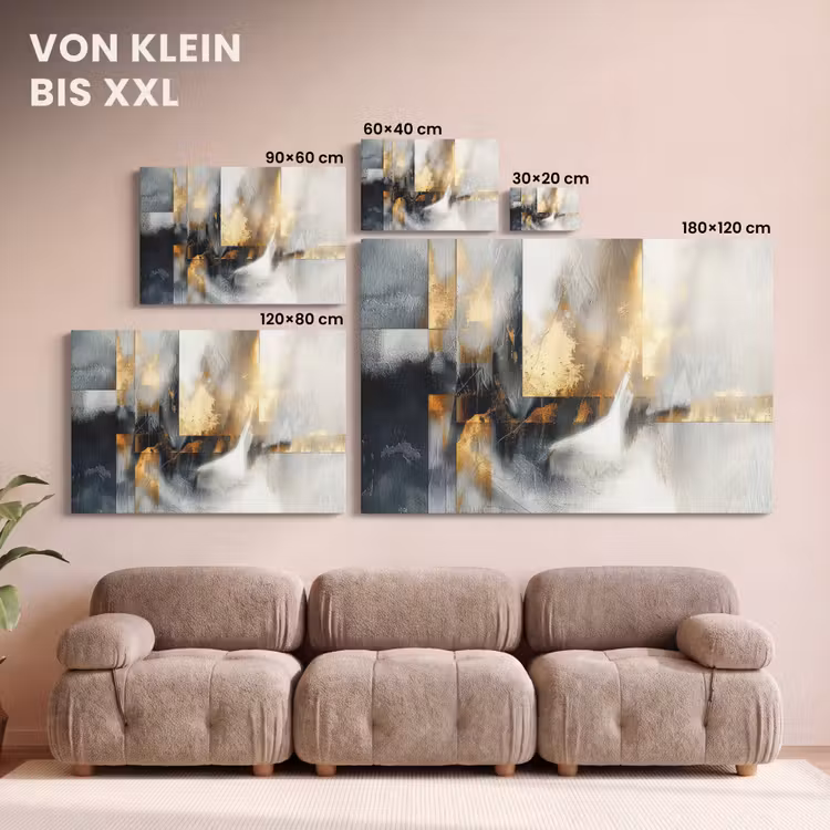 Leinwandbild - Kunst - Gold - Silber - Abstrakt — 6