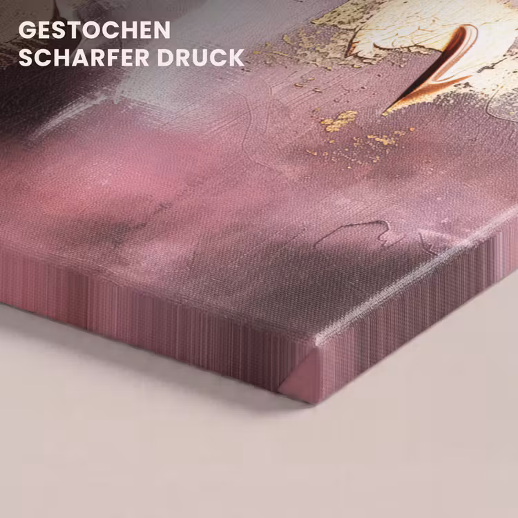 Leinwandbild - Aquarell - Gold - Rosa - Abstrakt - Kunst — 4