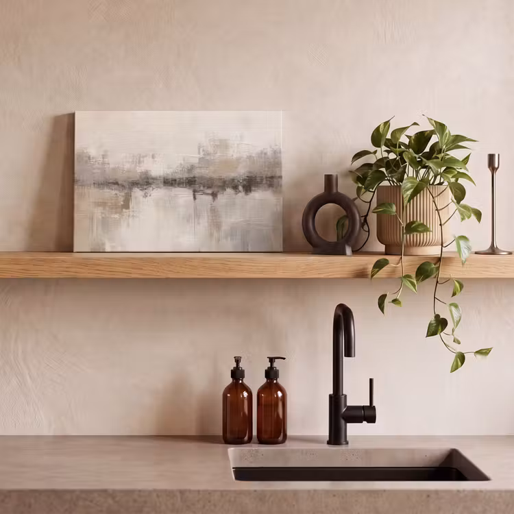 Leinwandbild - Moderne Kunst - Abstrakt - Beige — 3