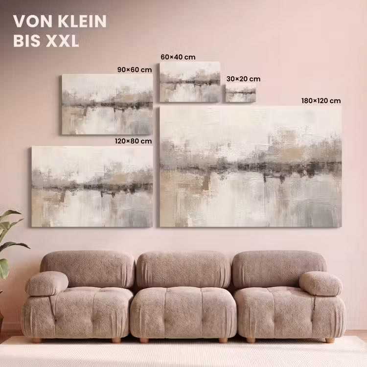 Leinwandbild - Moderne Kunst - Abstrakt - Beige — 6
