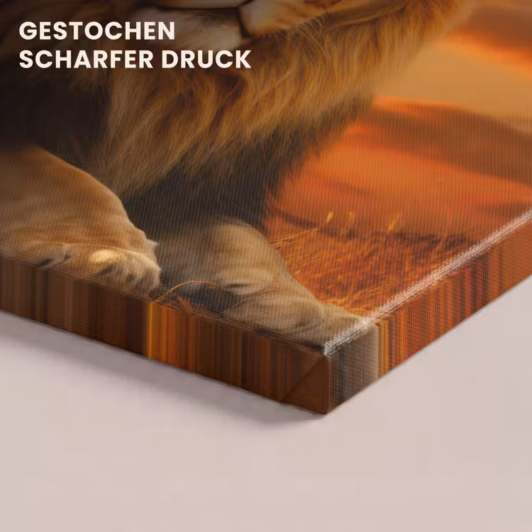 Leinwandbild - Löwen - Sonnenuntergang - Afrika - Savanne - Tiere — 4