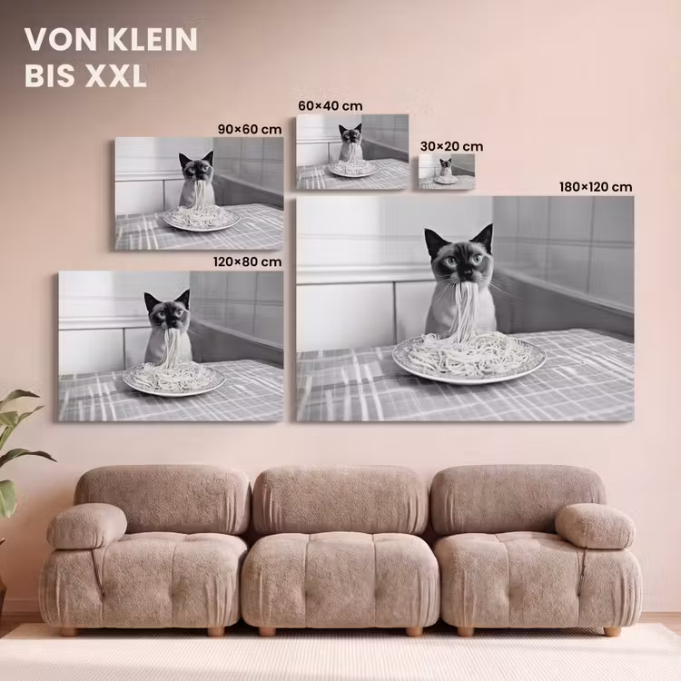 Leinwandbild - Katze - Siamese - Schwarz und weiß - Niedlich - Tiere — 6