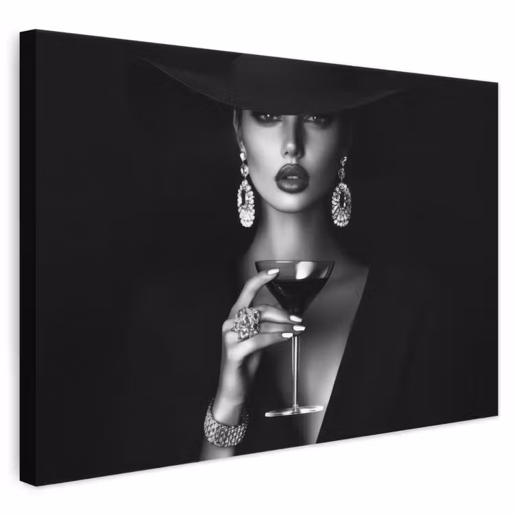 Leinwandbild - Frau - Cocktail - Schick — 1