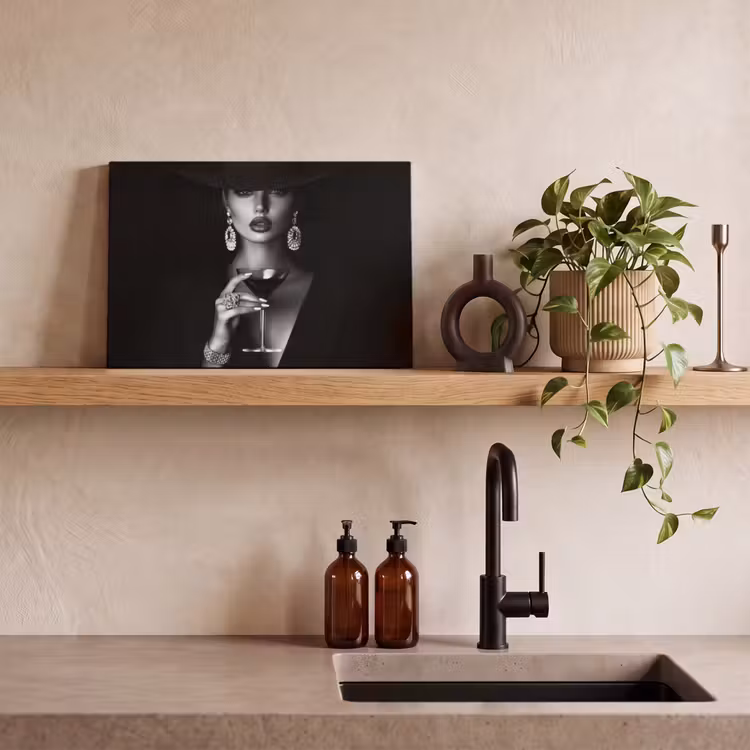 Leinwandbild - Frau - Cocktail - Schick — 3