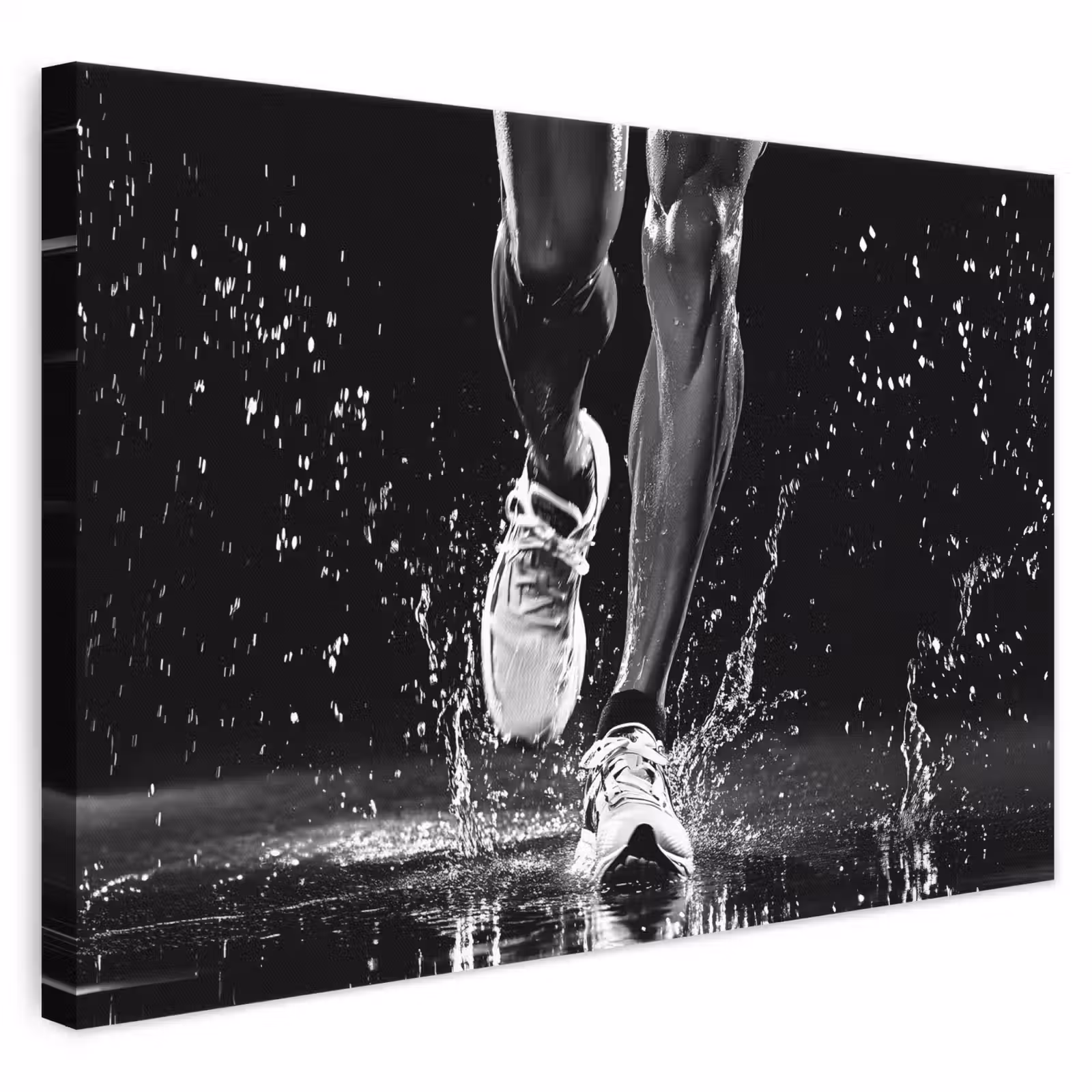 Leinwandbild - Laufschuhe - Laufen - Drops - Schwarz — 1