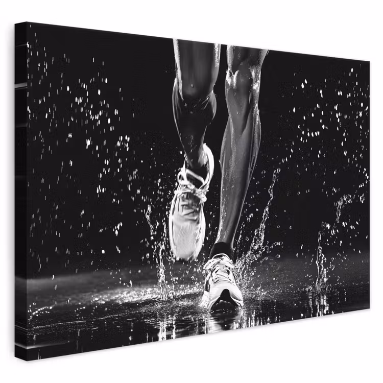 Leinwandbild - Laufschuhe - Laufen - Drops - Schwarz — 1