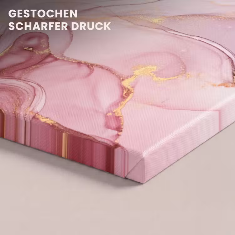 Leinwandbild - Gold - Marmor - Rosa — 4