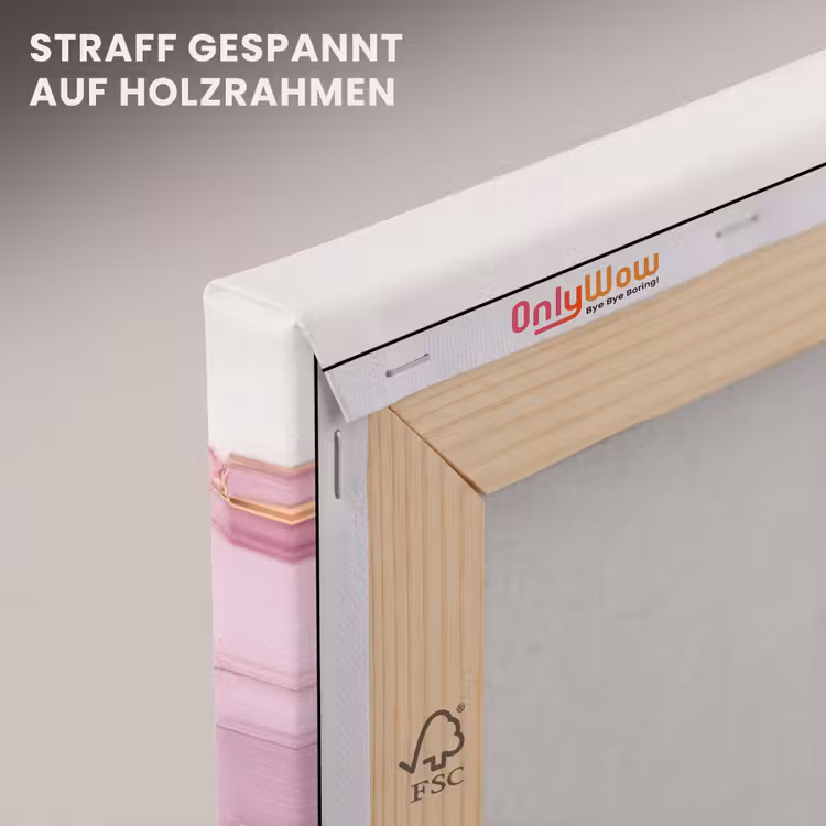 Leinwandbild - Gold - Marmor - Rosa — 5