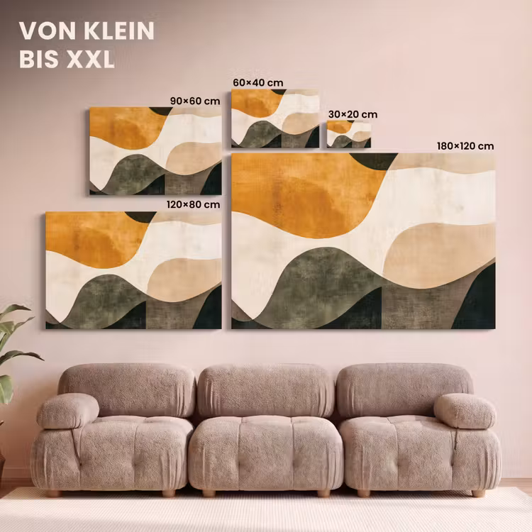 Leinwandbild - Formen - Ockergelb - Abstrakt — 6