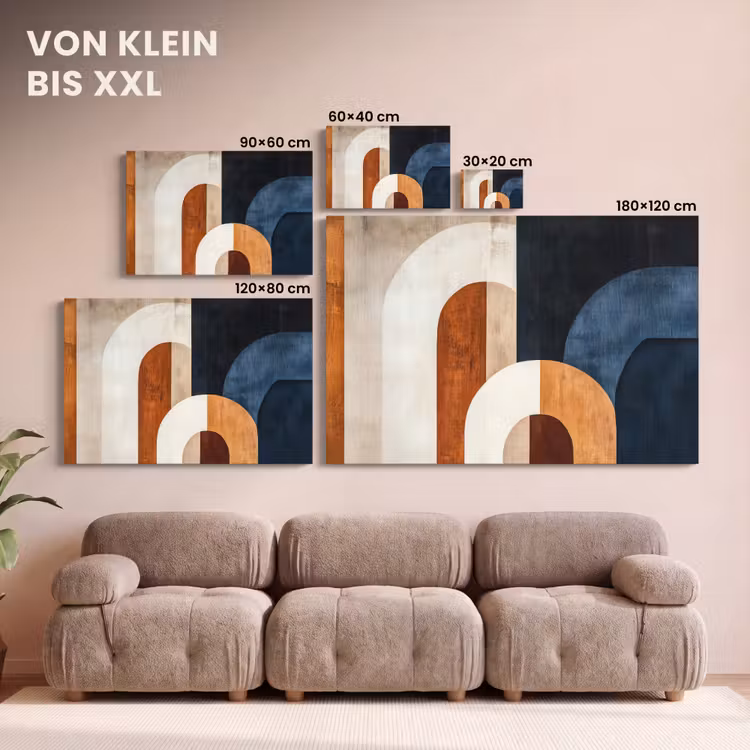 Leinwandbild - Abstrakt - Formen - Dunkelblau — 6