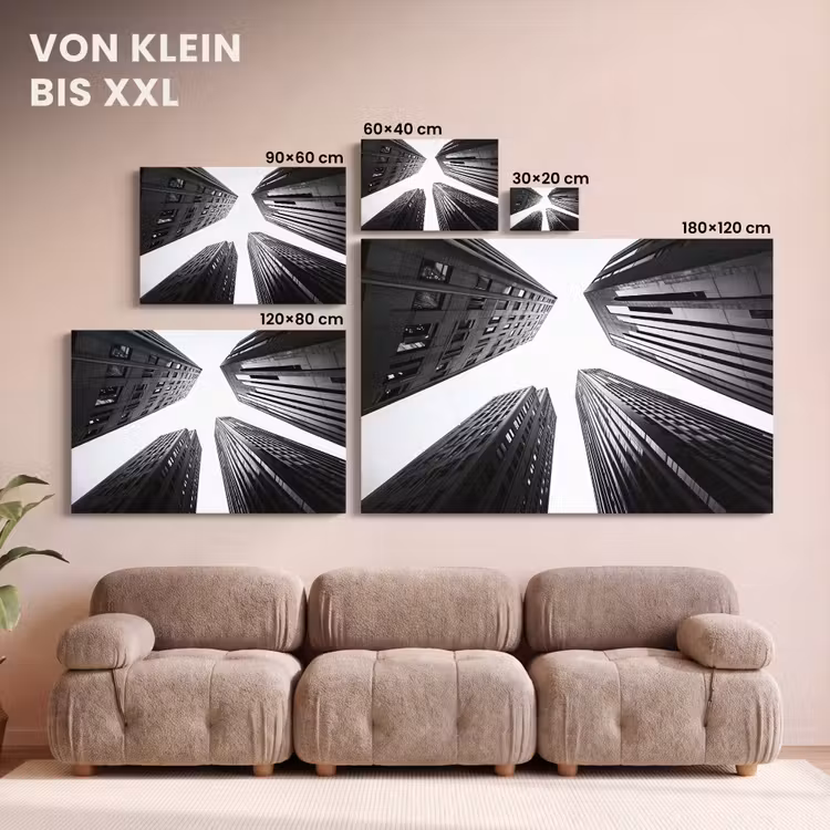 Leinwandbild - Gebäude - Himmel - Schwarz — 6