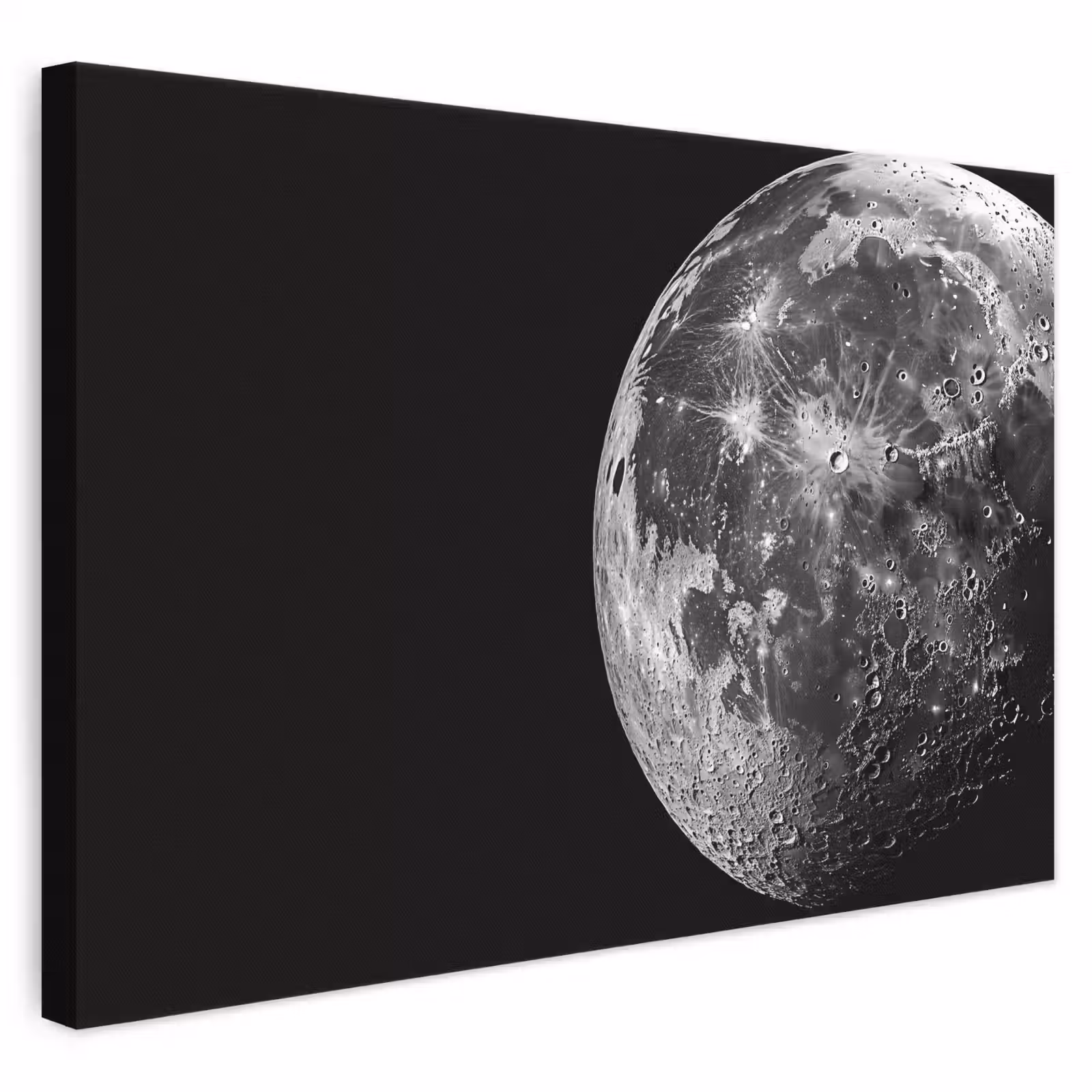 Leinwandbild - Nahaufnahme - Mond - Weiß - Textur — 1