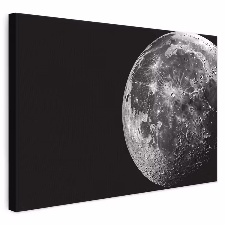 Leinwandbild - Nahaufnahme - Mond - Weiß - Textur — 1