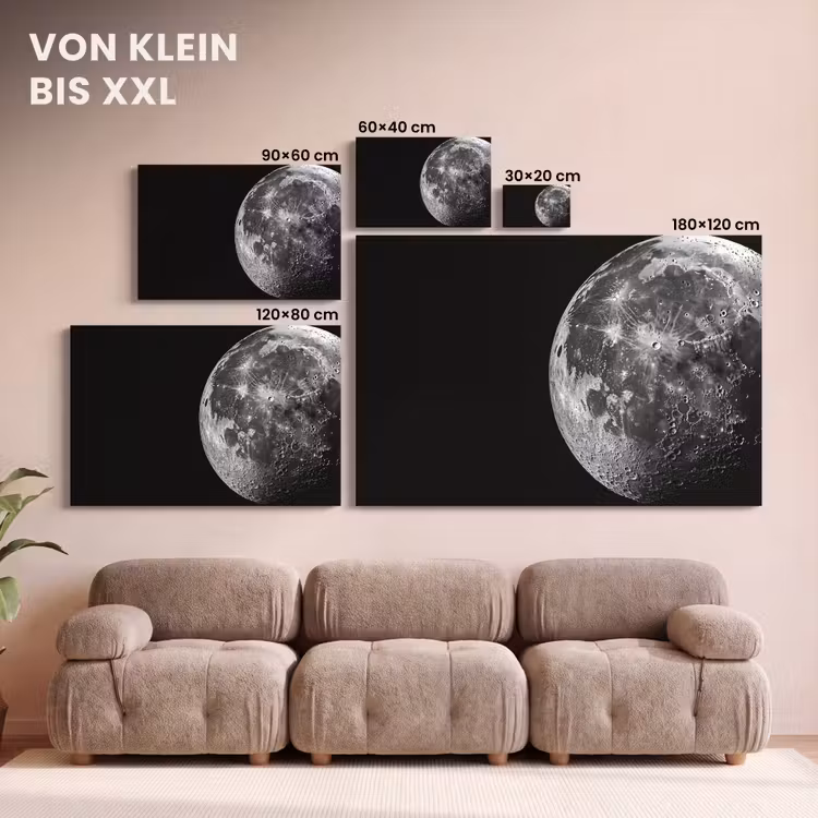 Leinwandbild - Nahaufnahme - Mond - Weiß - Textur — 6