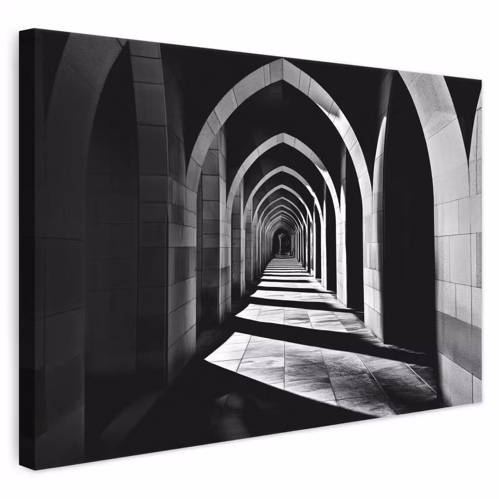 Leinwandbild - Korridor - Bögen - Schatten - Tiefe — 1