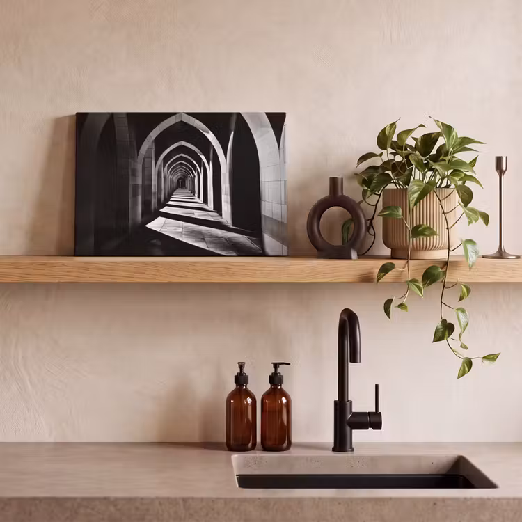 Leinwandbild - Korridor - Bögen - Schatten - Tiefe — 3