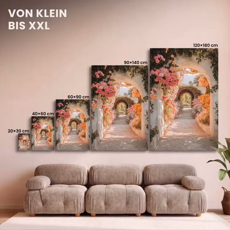 Leinwandbild - Durchsichtig - Bogen - Blumen - Pastell — 8