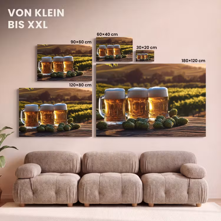 Leinwandbild - Bier - Hopfen - Landschaft — 6
