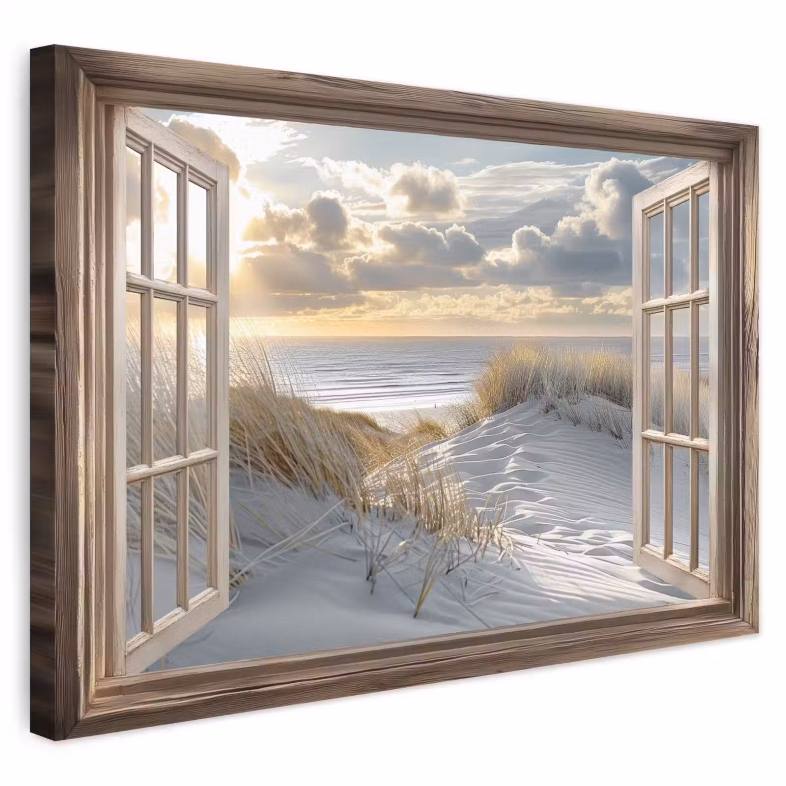Leinwandbild - Ausblick - Strand - Dünen - Meer - Natur — 1