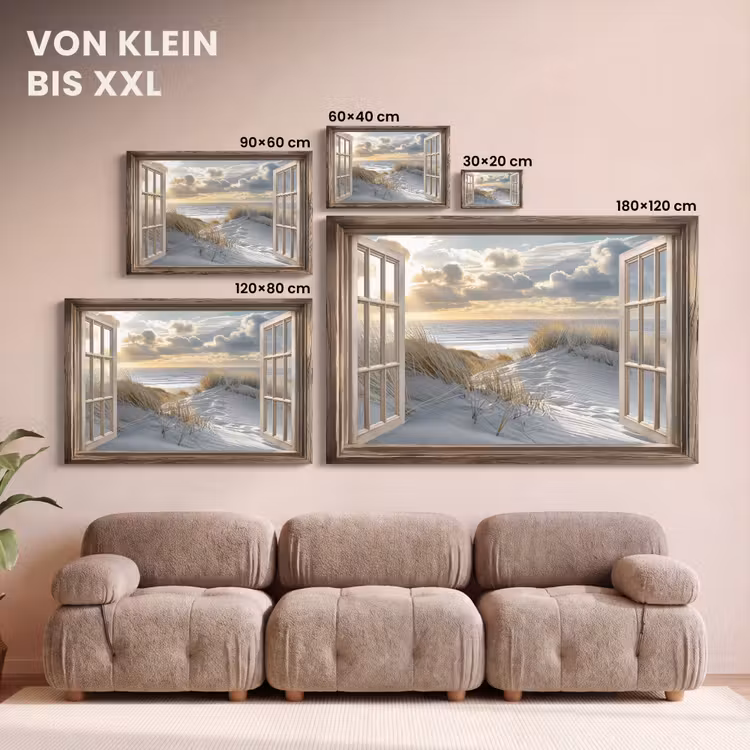 Leinwandbild - Ausblick - Strand - Dünen - Meer - Natur — 6