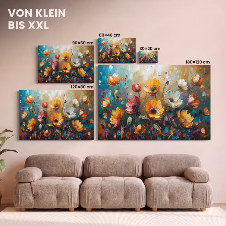 Leinwandbild - Aquarell - Blumen - Kunst - Modern — 6