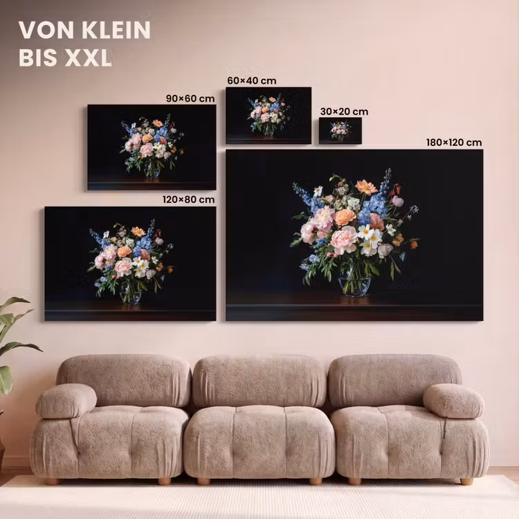 Leinwandbild - Pastell - Blumen - Vase — 6