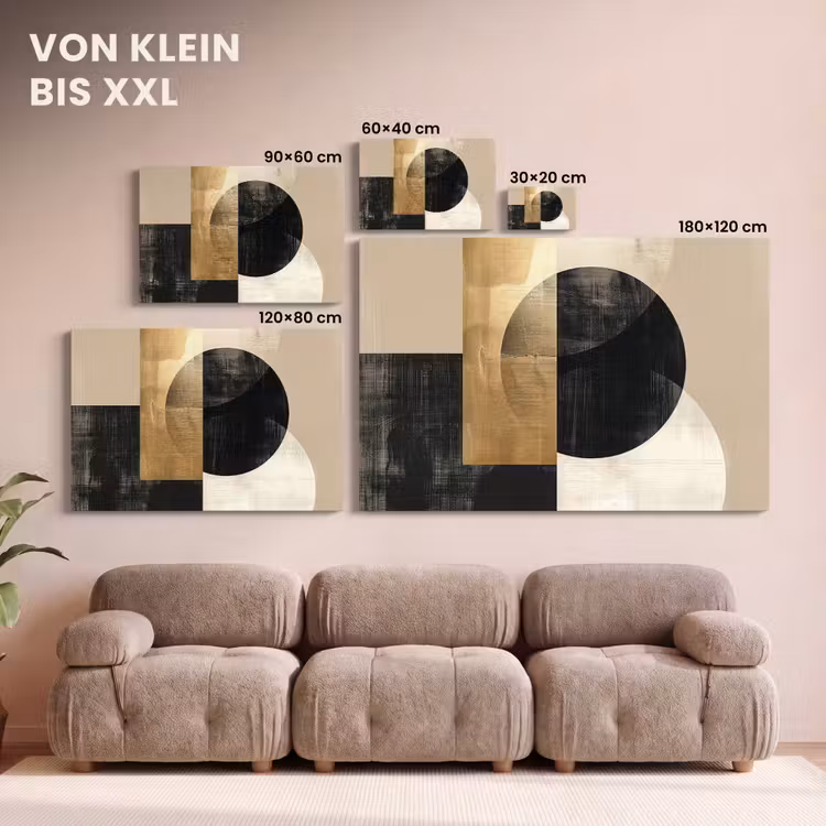 Leinwandbild - Abstrakt - Gold - Schwarz - Kunst — 6