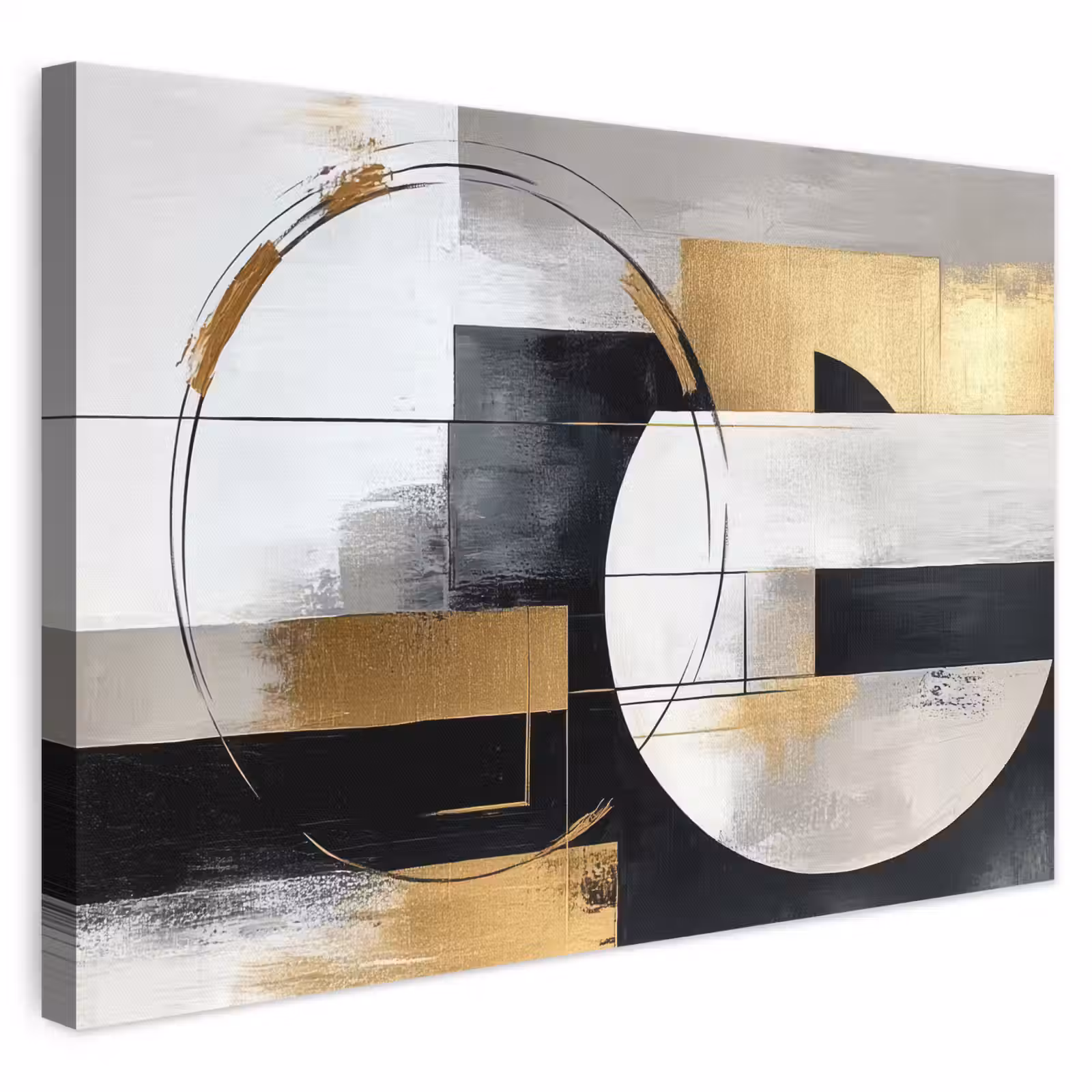 Leinwandbild - Abstrakt - Gold - Silber - Formen - Ästhetik — 1